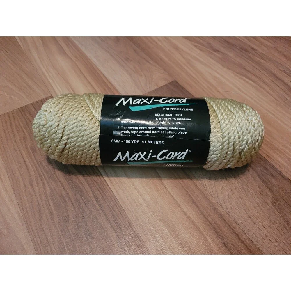 Maxi Cord Beige-B31 Twisted High Gloss Brushes Out 100 Yards Polypropylene New